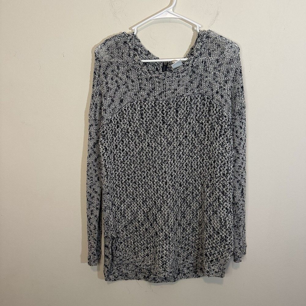 Vero Moda Crochet Pullover Sweater Top Zip‎ Beach Coverup Open Knit Navy White S